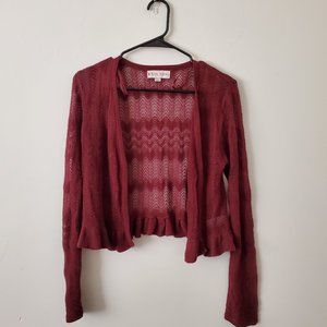 Burgandy Lace Cardigan